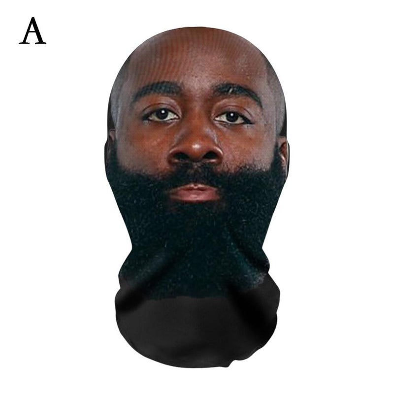 American basketball league star, 3D printed mask, made of polyester, suitable for sports.
